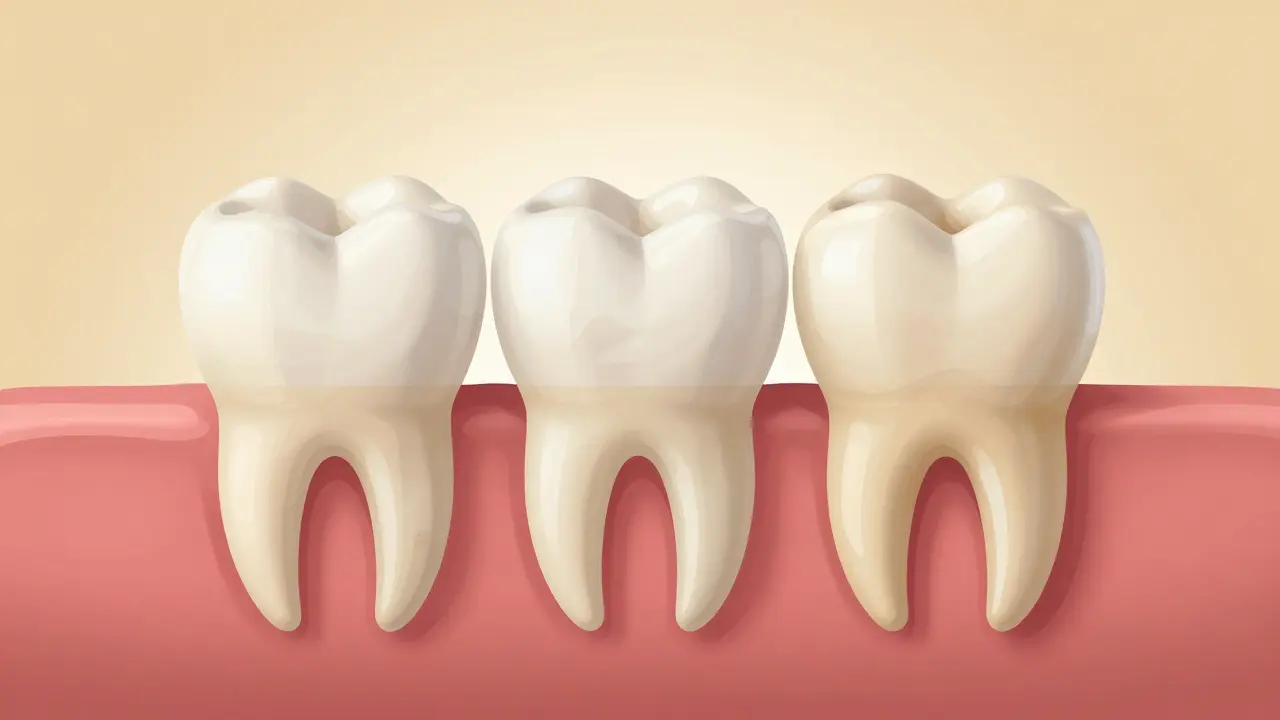 Zub po léčbě ochráněný korunkou připravený k žvýkání