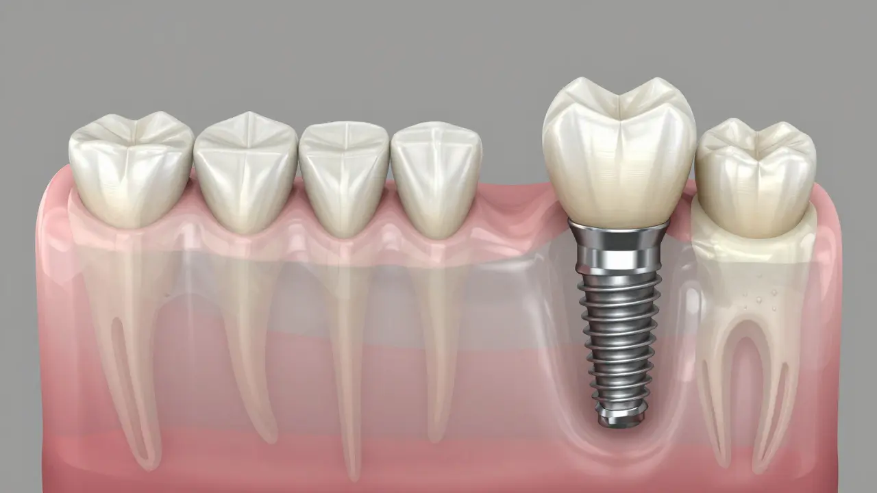 Srovnání klasického mostu a implantátu s viditelnou strukturou