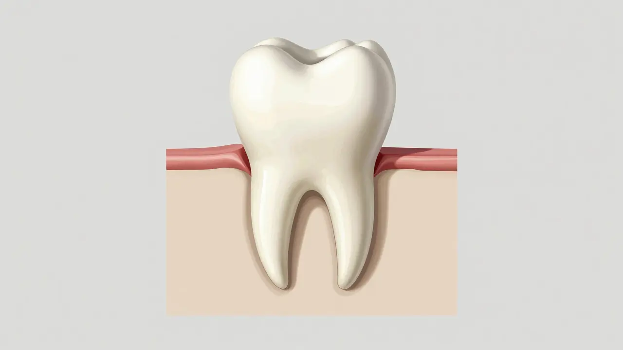 Anatomický pohled na špiňák s dlouhým kořenem a hrotem