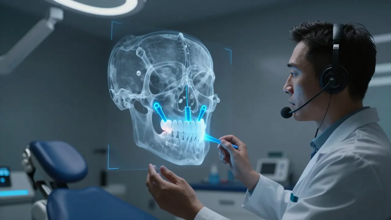 Digitální plánování implantace s pomocí 3D holografického modelu čelisti