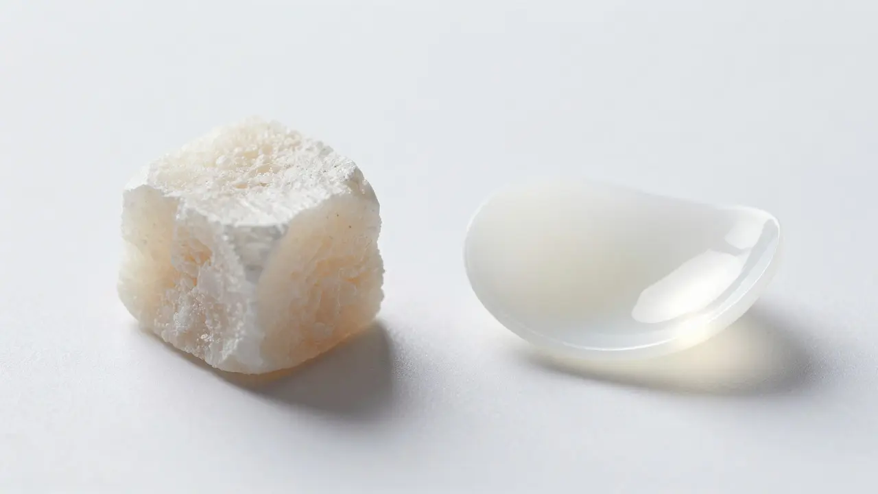 Makro záběr keramických materiálů pro zubní fazety