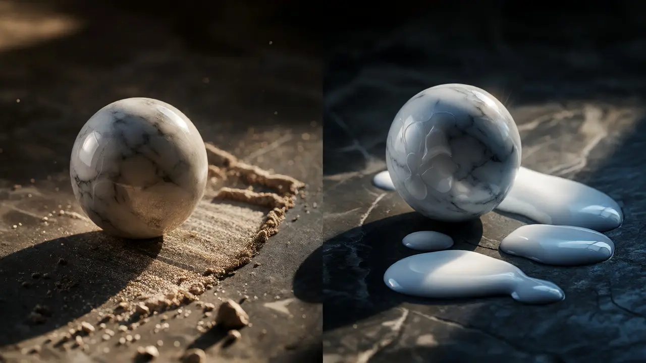 Konceptuální porovnání abrazivního a ochranného působení pasty